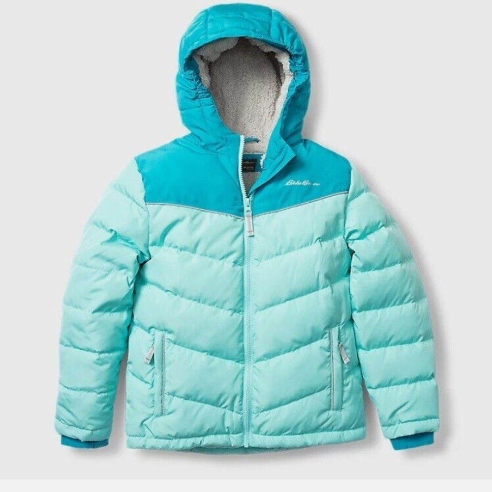 Eddie Bauer NWT Girl’s Classic Down Filled Hooded Puffer Parka Winter Jacket XL